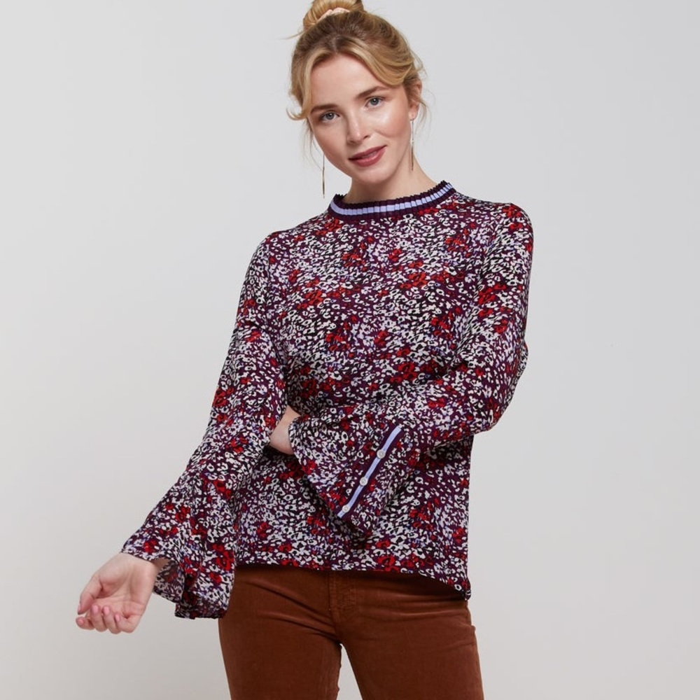 Rungolee Aimee Pleated Silk Blouse L